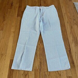 Vineyard Vines Seersucker Pants Mens 38x28.5 (tag 38x32) Blue White Preppy